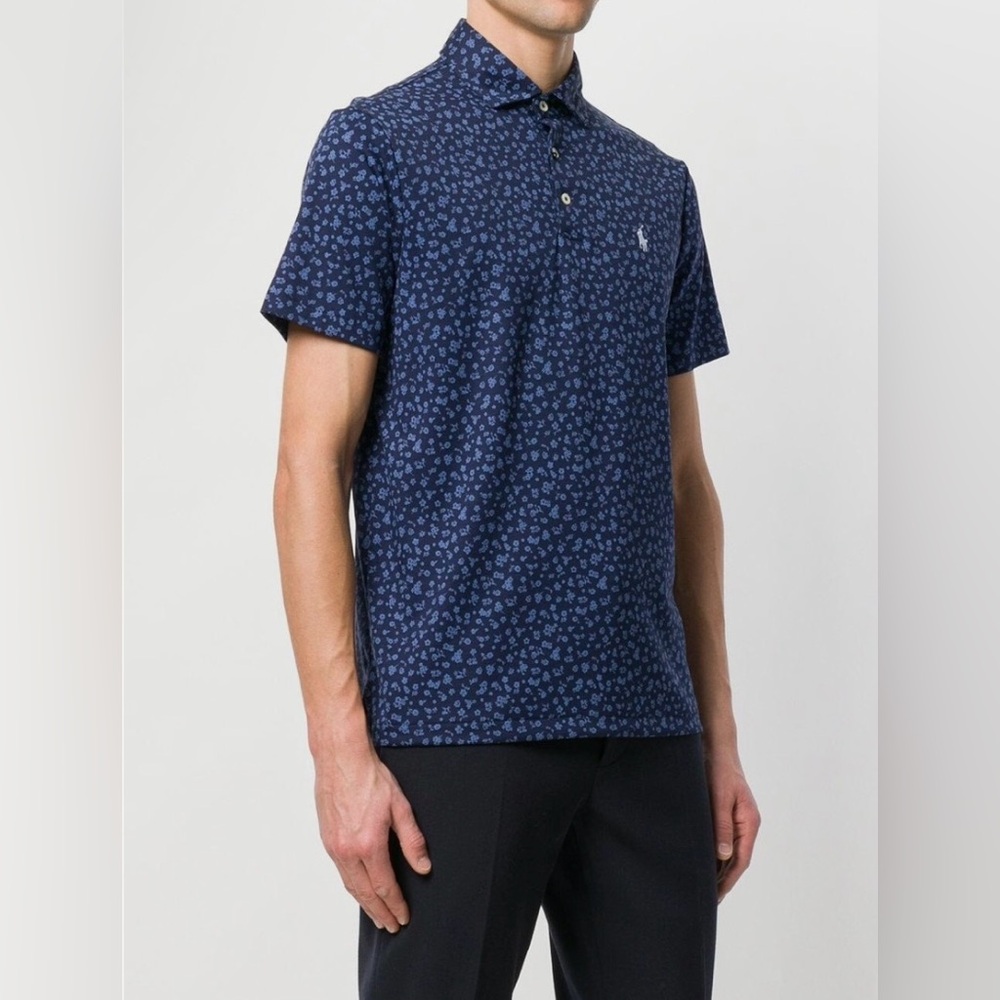 Polo Ralph Lauren Golf Floral Performance Polo Shirt - Blue - XL Pro Fit